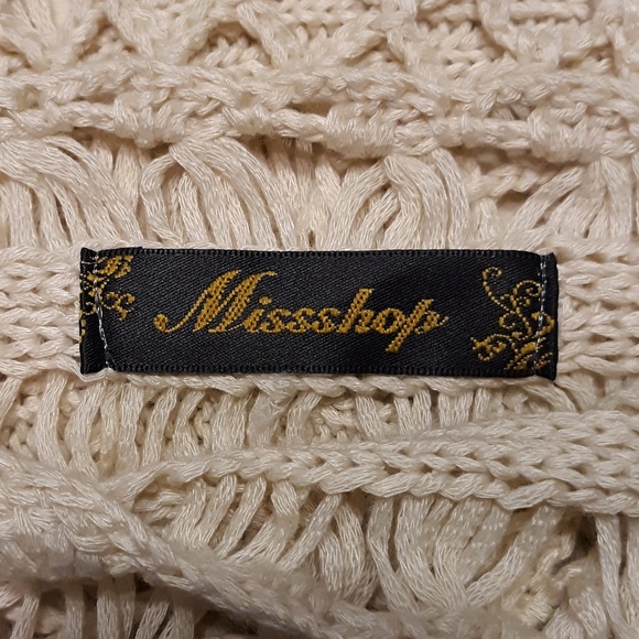 CROCHETED TOP, SHORT SLEEVES, NATURAL - Picture 6 of 6